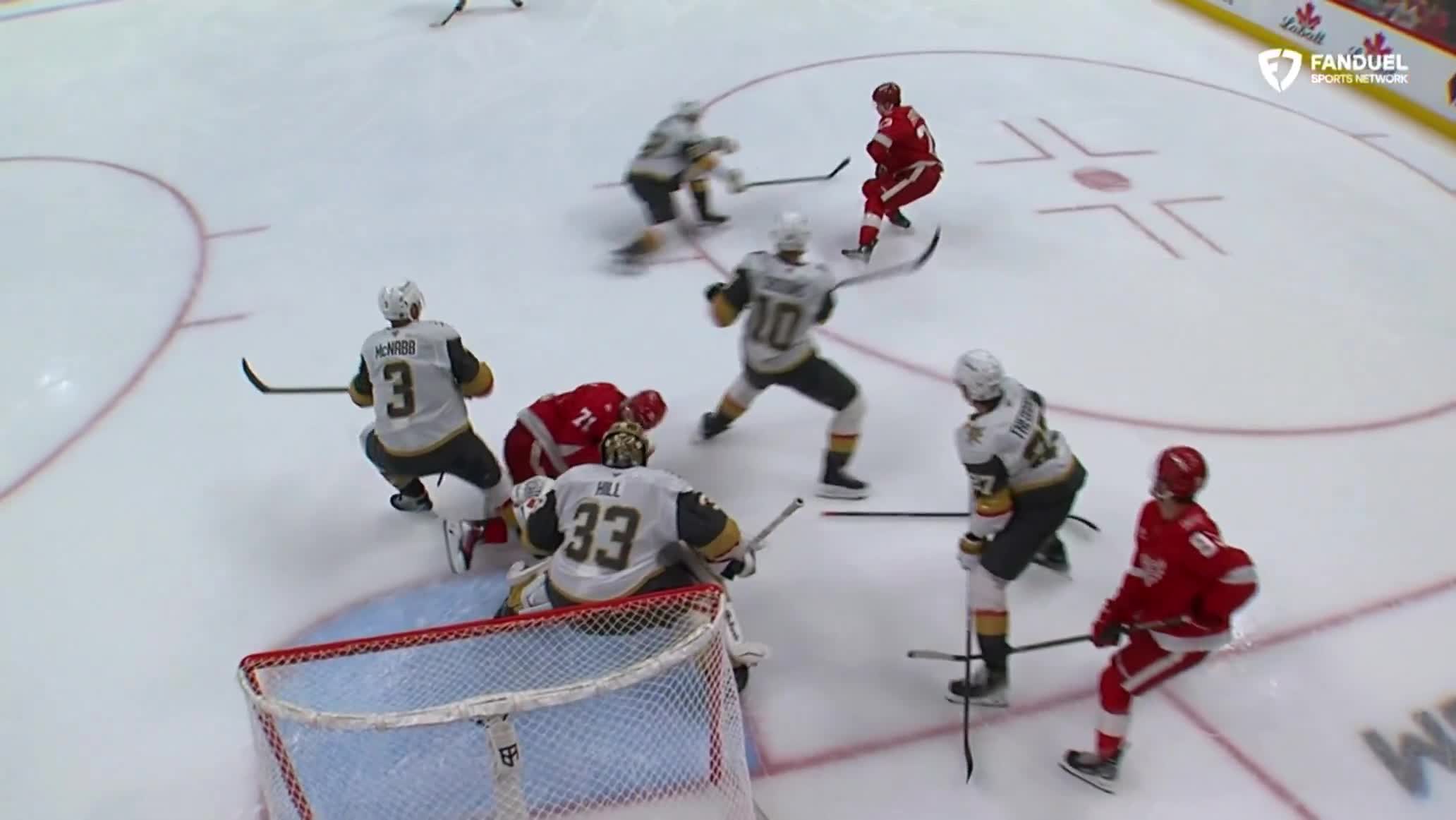 Dylan Larkin has left the game after tak...