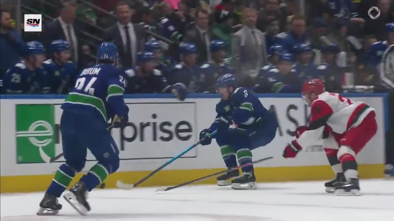 Conor Garland is headed to the room afte...