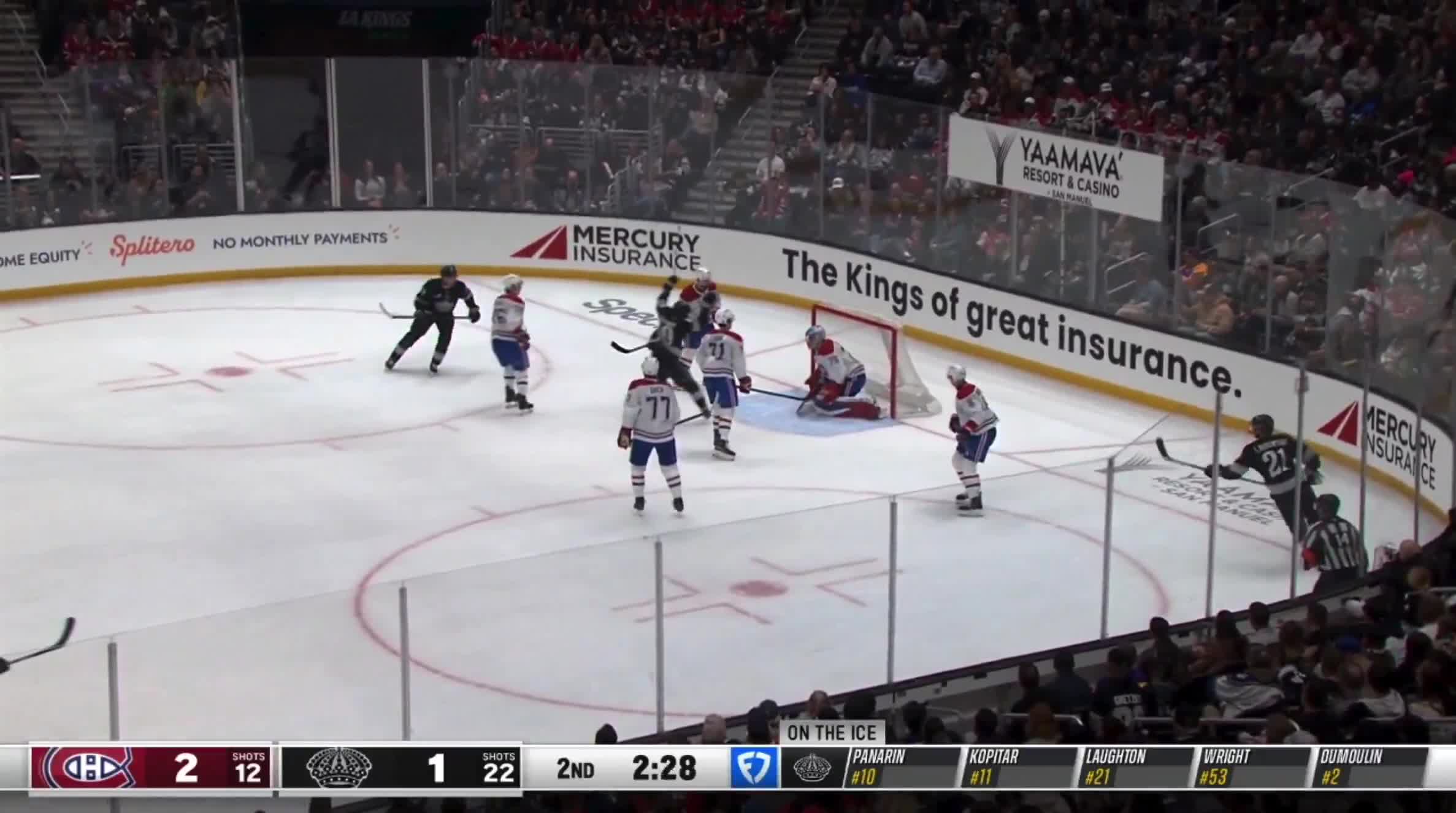 SCOTT LAUGHTON SCORES IN HIS KINGS DEBUT...