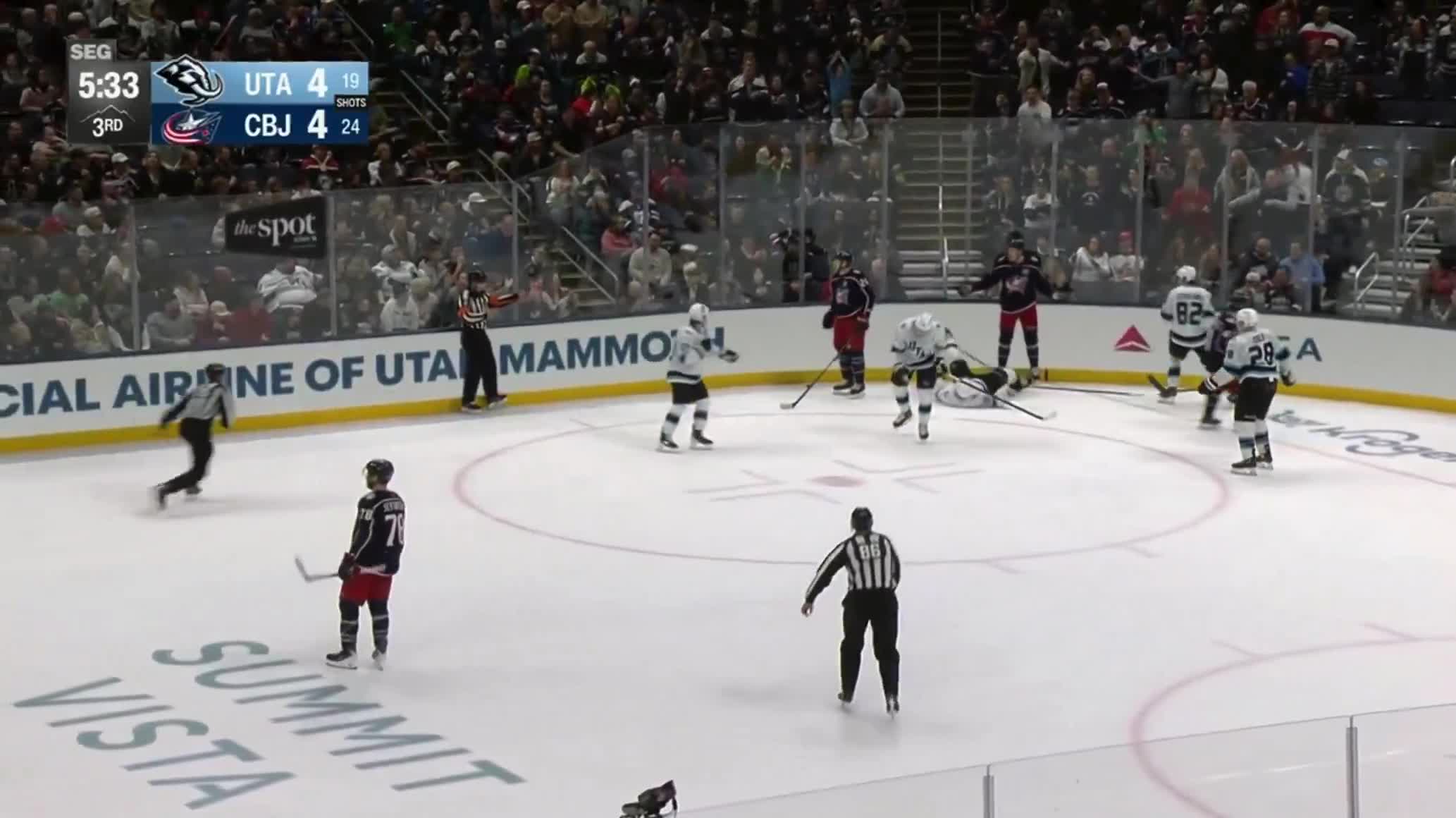 We got some rough stuff between the Blue Jackets and Mammoth.