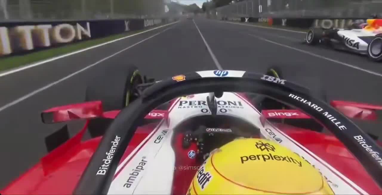 Lewis Hamilton's overtakes on two Red Bu...