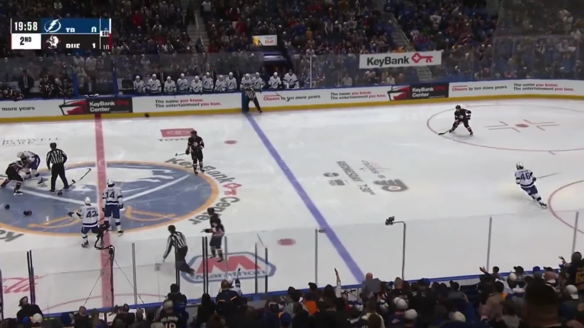 We got back-to-back fights to start the 2nd period and this one featured Beck Malenstyn dropping Corey Perry.
