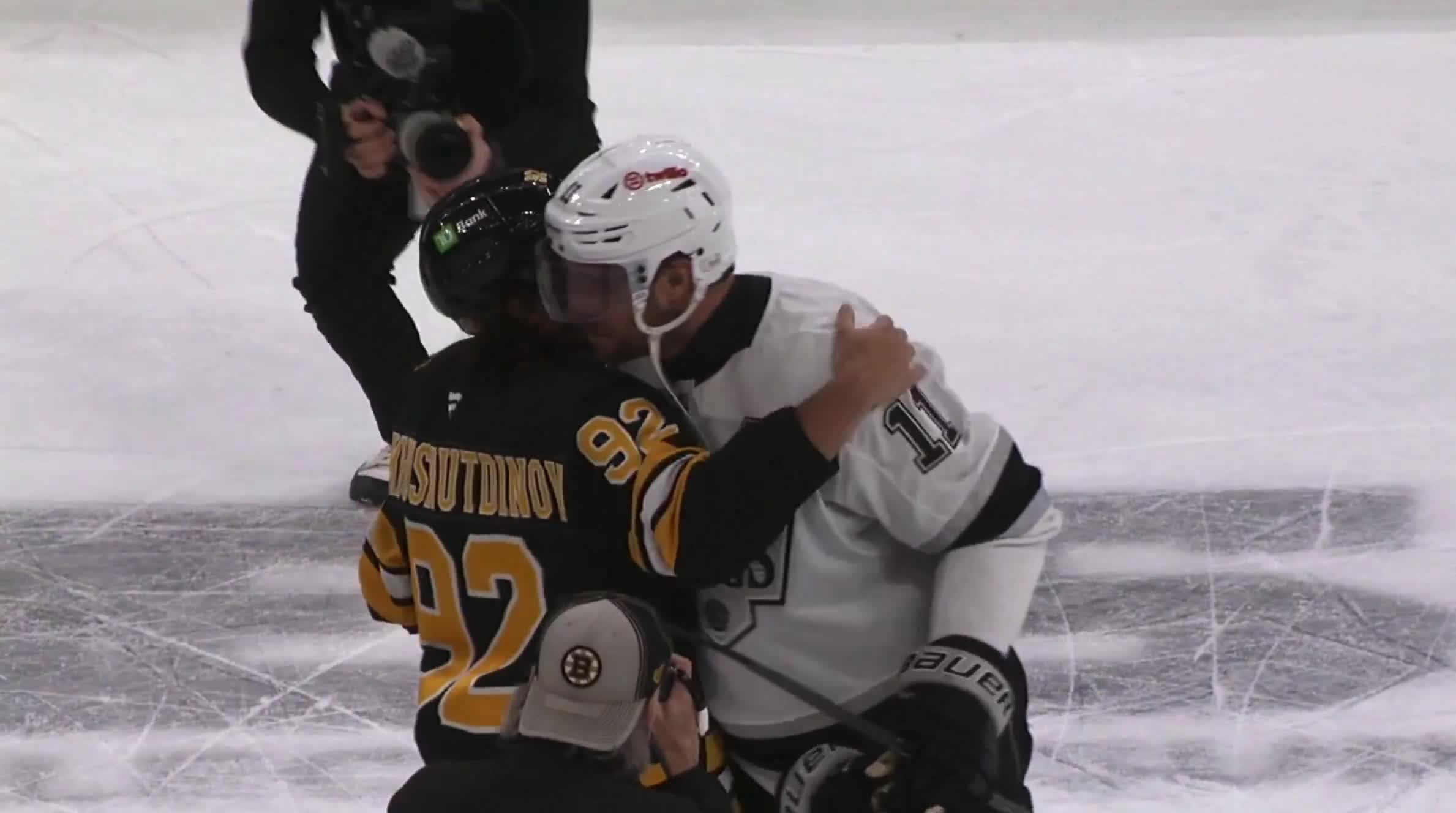 The Bruins lined up to shake hands with ...
