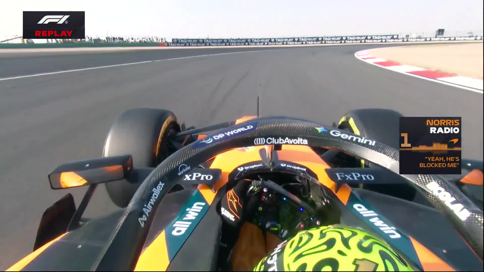 Lando Norris seemingly gets held up by Kimi Antonelli at Turn 1