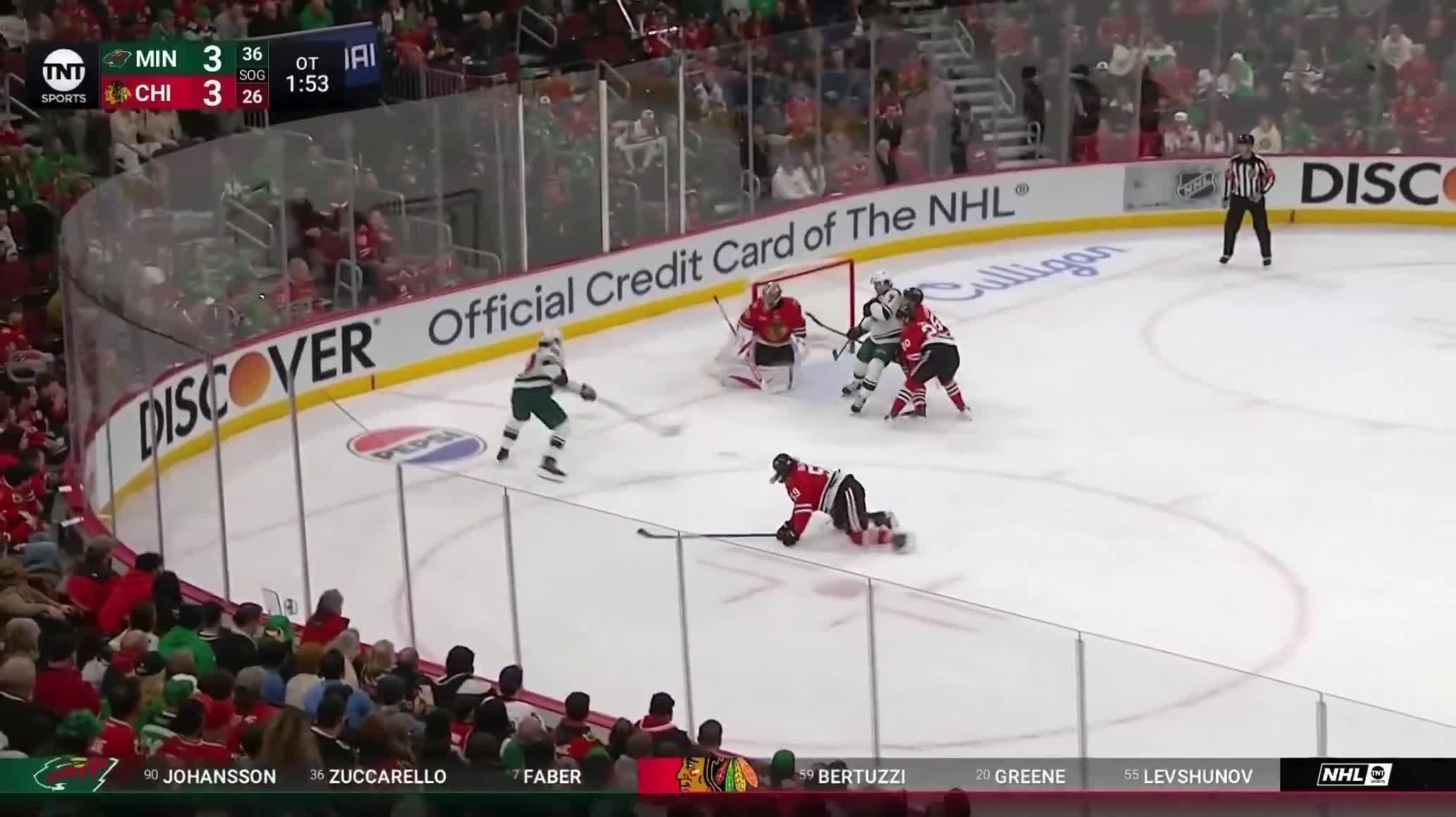 Mats Zuccarello wins it in OT after the Wild had the Hawks hemmed in for nearly 2 minutes straight