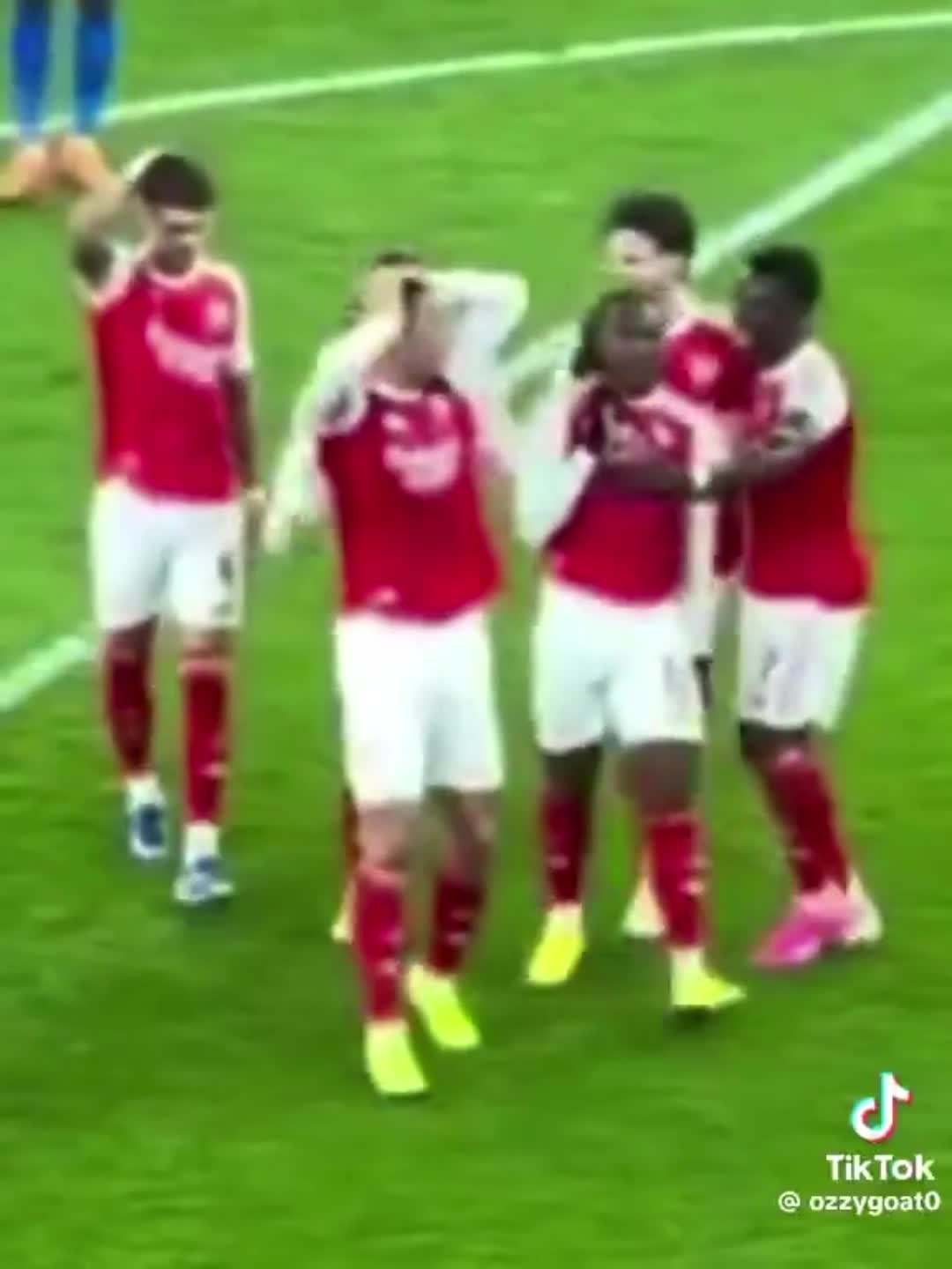 Arsenal players reaction after Eberechi Eze goal.