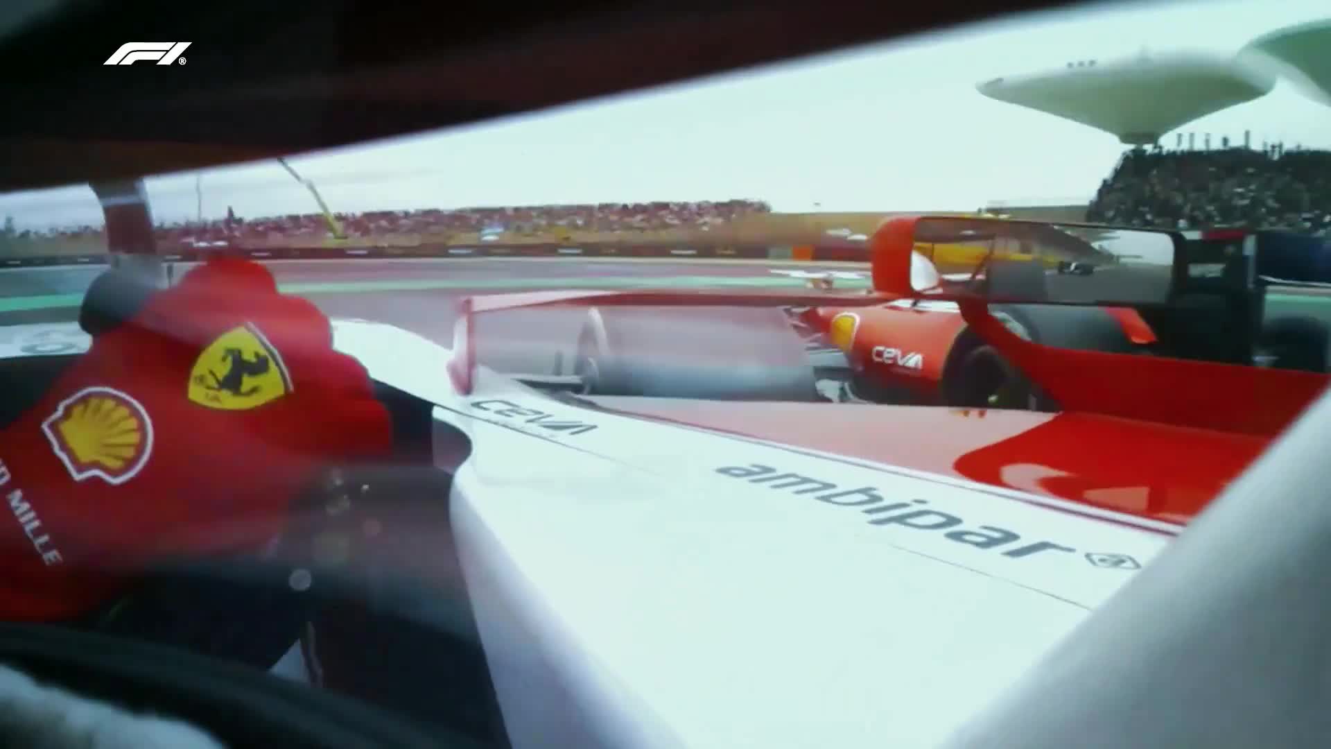 Charles Leclerc onboard footage of intra-team battle with Lewis Hamilton at the China race