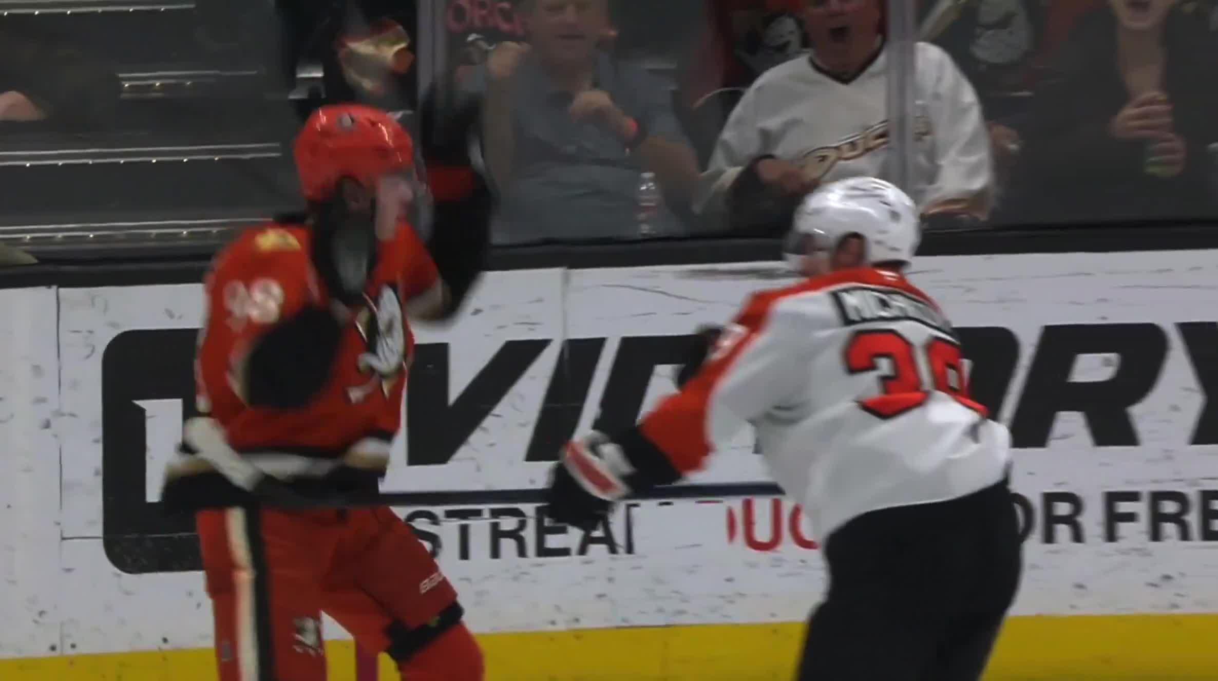 Matvei Michkov and Pavel Mintyukov were going AT IT, and Mintyukov wanted to fight but Michkov wasn't interested