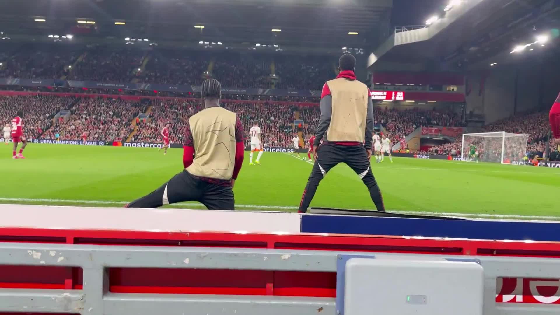 Nallo, Rio, Nyoni and Morrison reaction to Mohamed Salah’s goal.