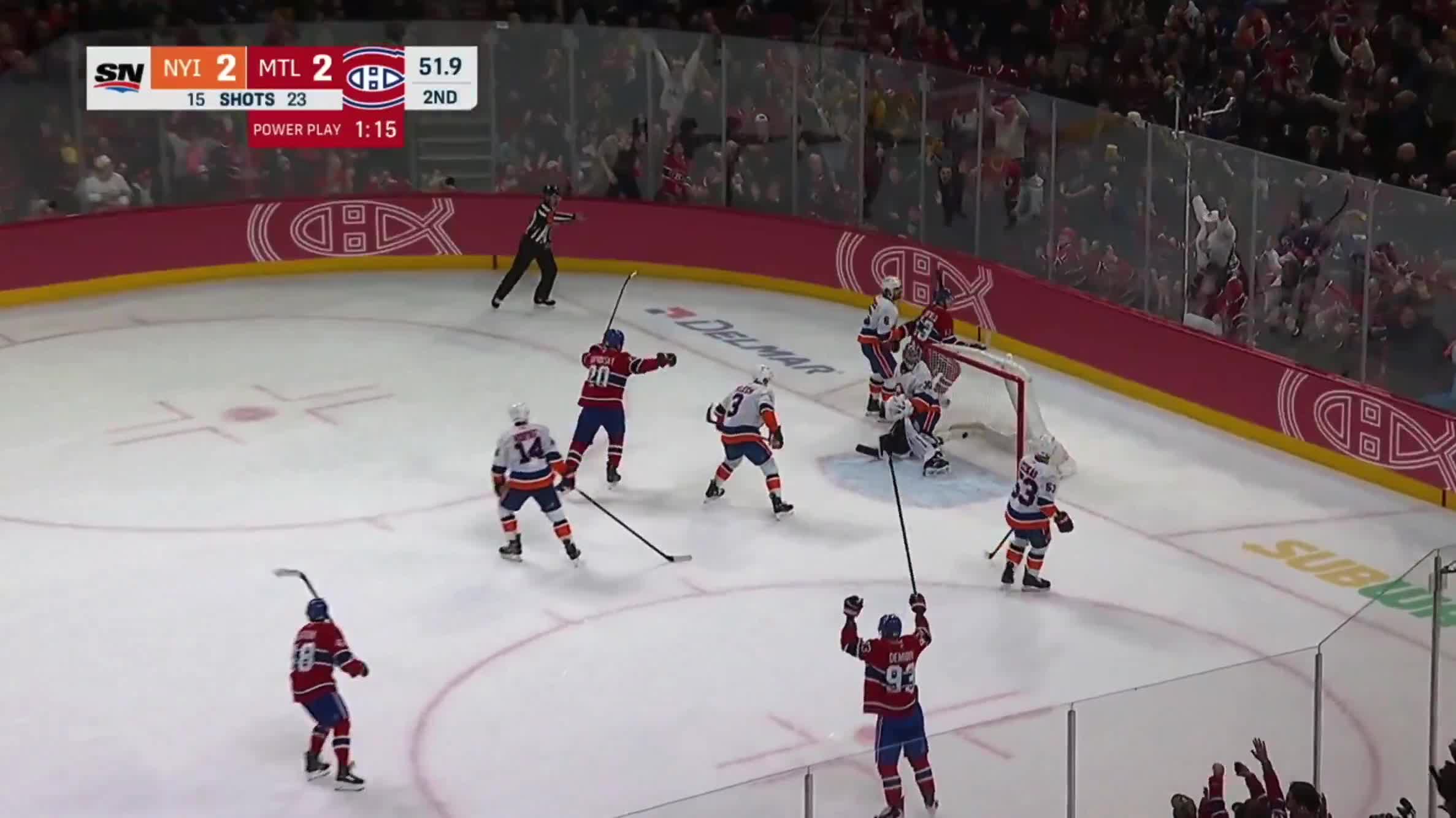 Cole Caufield roofs it for his 17th goal in 19 Saturday games