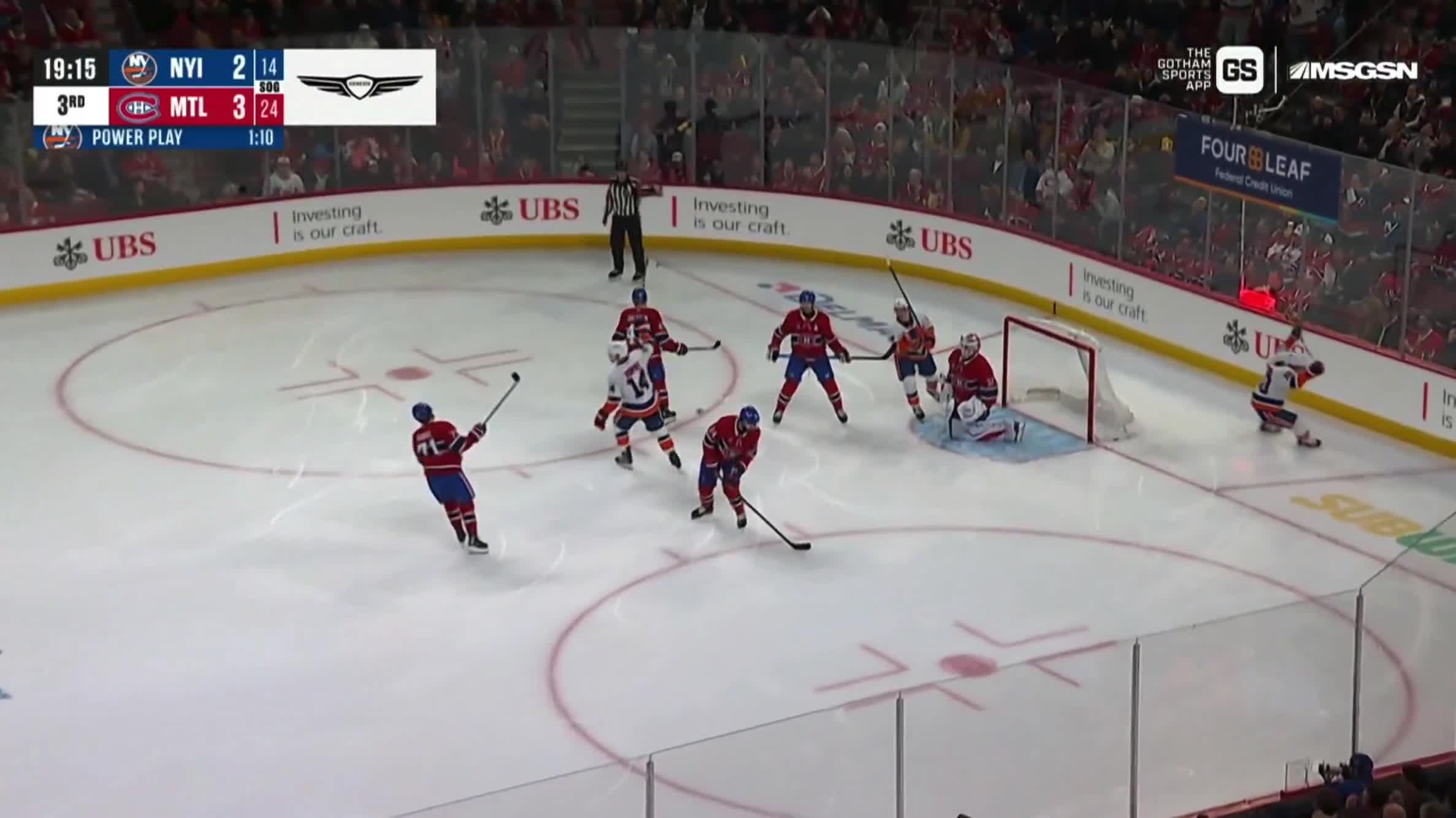 Matthew Schaefer with his twenty second goal of the season