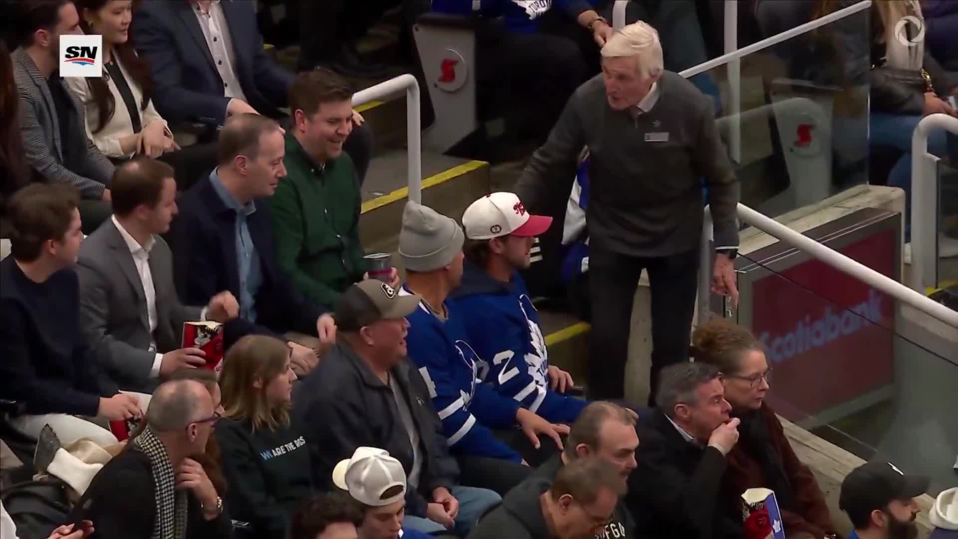 George Springer & Ernie Clement got shown to their seats after sitting in the wrong spot at a Toronto Maple Leafs game