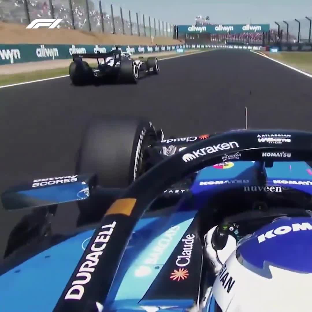 Albon and Perez come together at the chicane