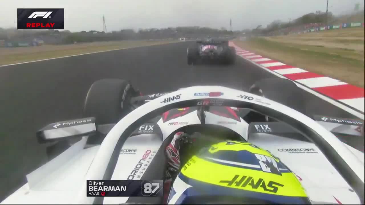 Here’s another angle of the moment Bearman went into the barriers at Spoon