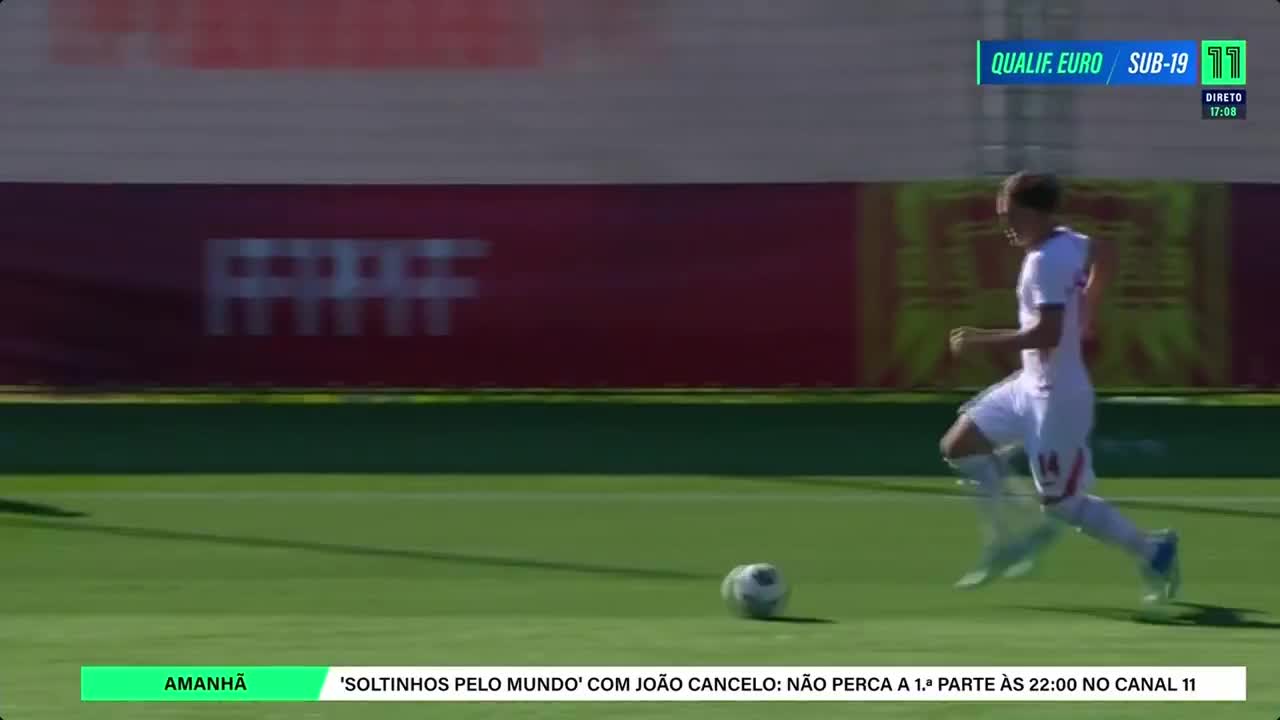Max Dowman scoring a great goal from another angle as England national under-19 football team beat Portugal national under-19 football team