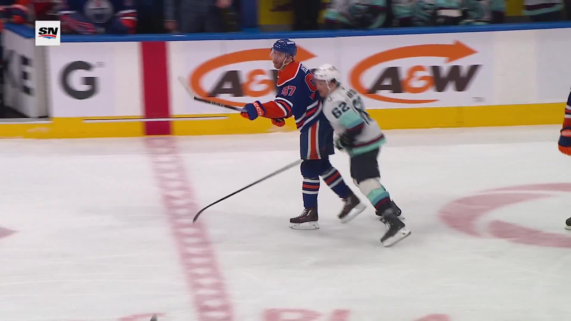 Montour sent McDavid flying