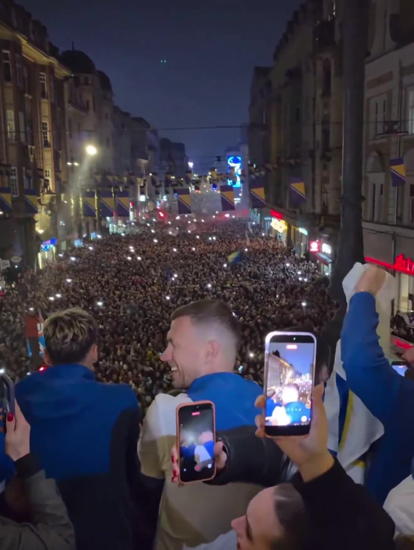 Look at the streets of Bosnia after they qualified for the 2026 World Cup