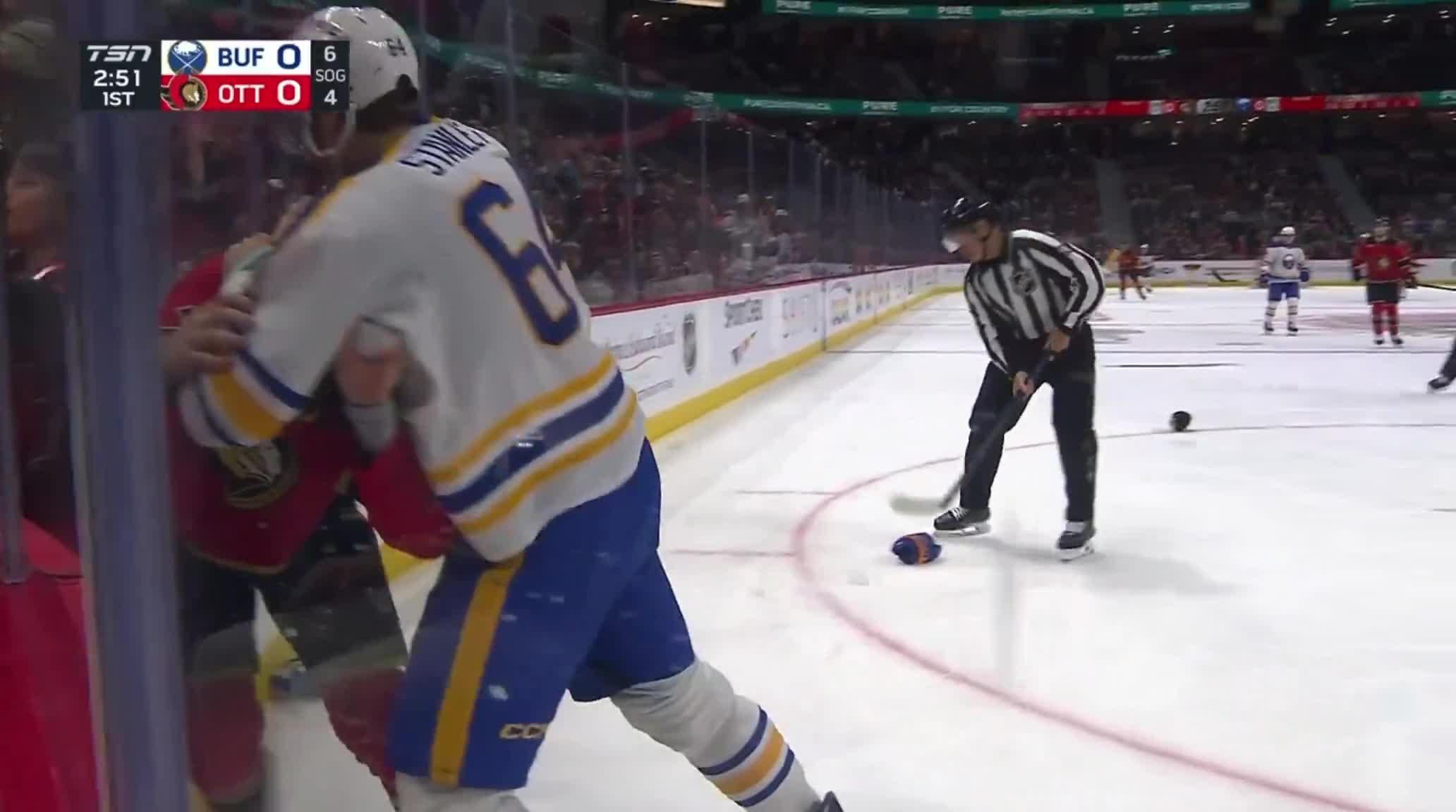 BRADY TKACHUK AND LOGAN STANLEY DROP THE GLOVES