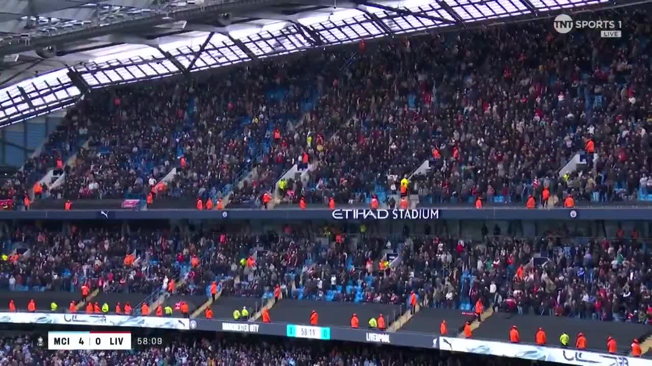 The Liverpool fans are leaving the stadium