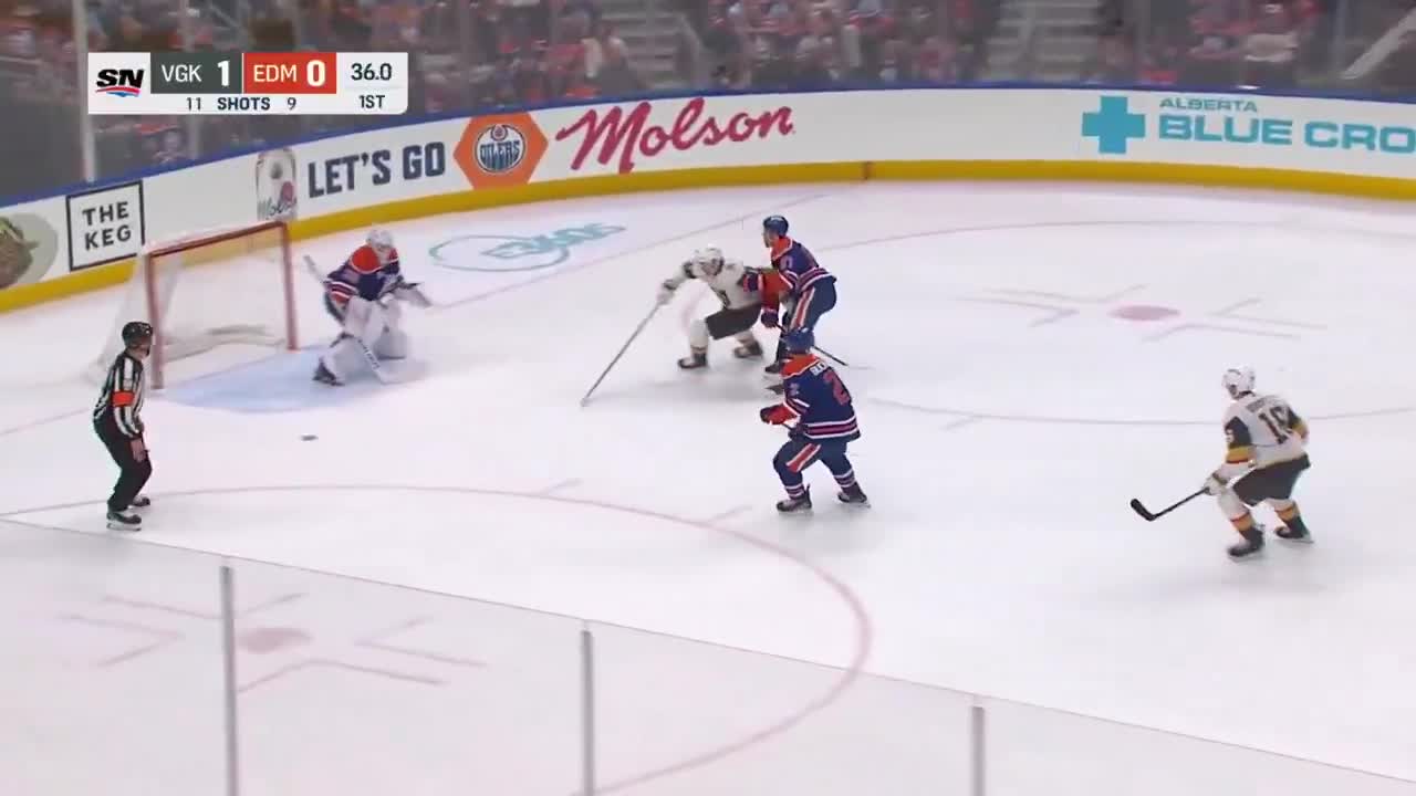 McDavid with the speedy backcheck to delete Howden's breakaway in an instant