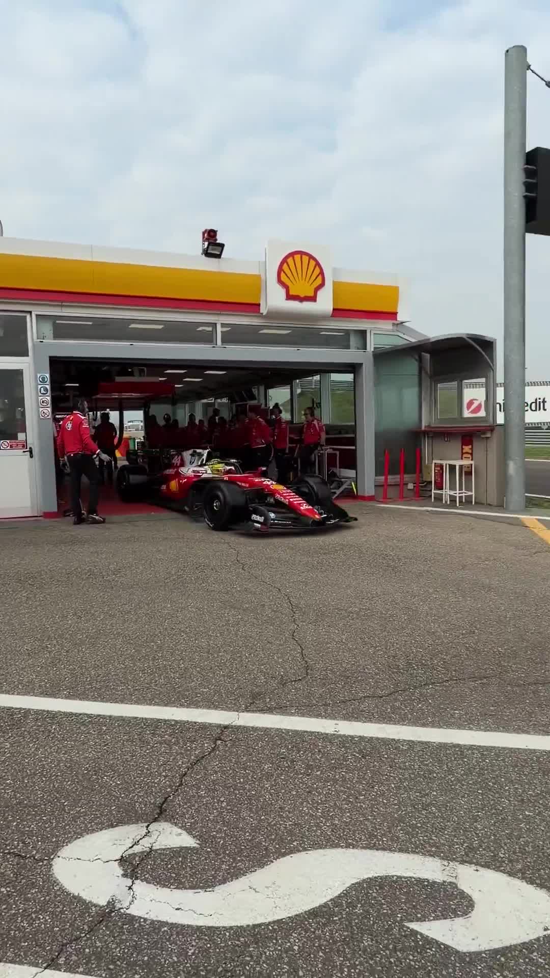 Lewis Hamilton is out on track at Fiorano for Pirelli tyre tests.