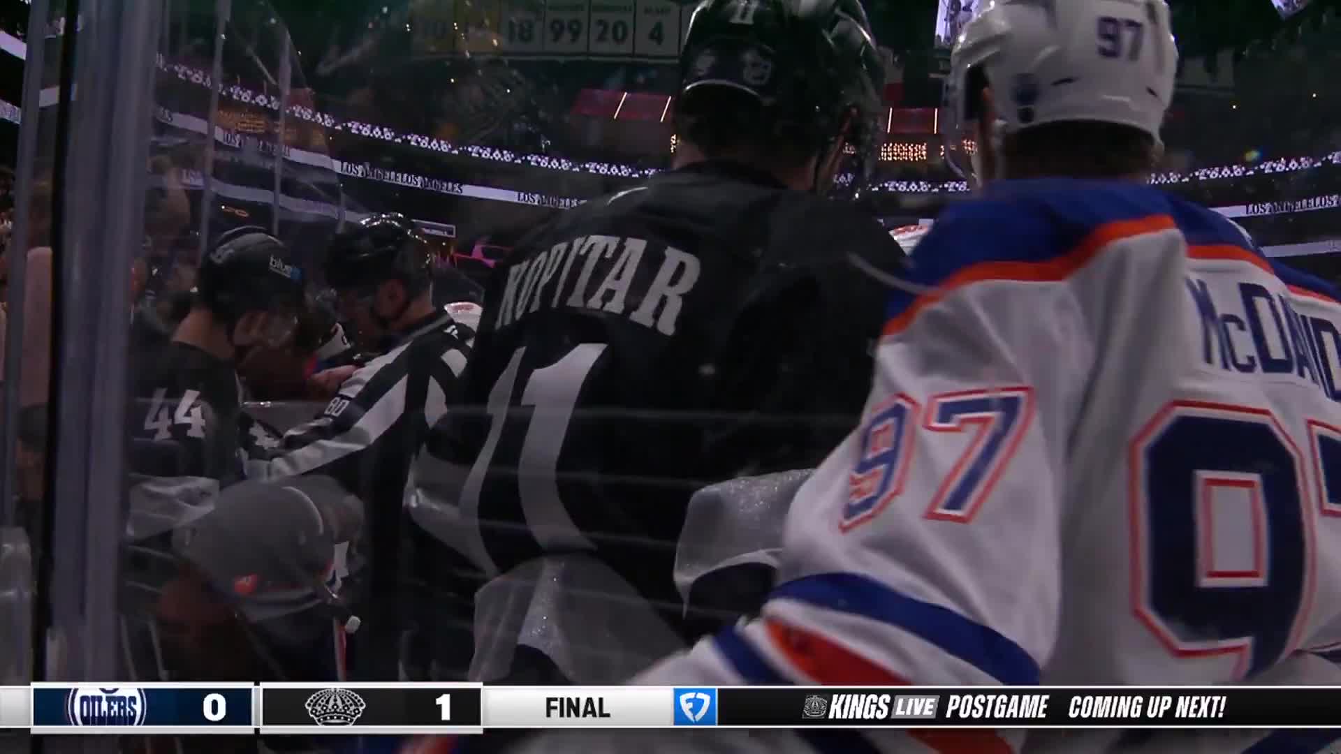 McDavid gave Kopitar a little pat of respect after his final home game for the Kings