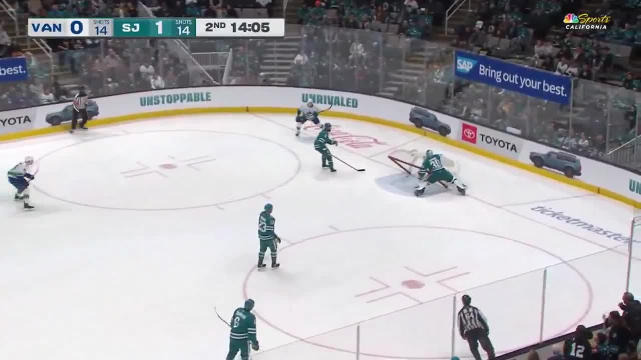 Askarov gets caught on the wrong side of the net, seemingly pulls it down, but the goal counts