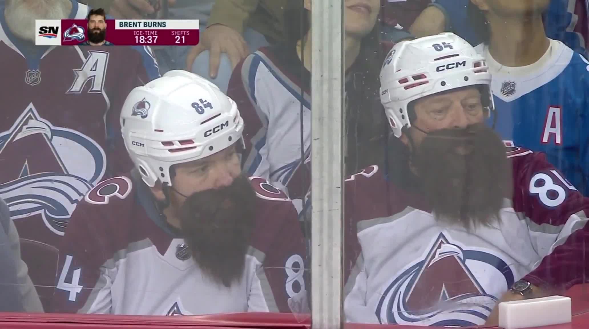 Brent Burns has a couple look-alikes at the game in Calgary tonight