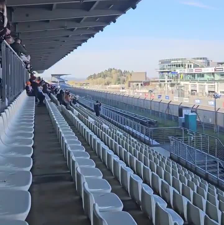 Lando Norris is on track at the Nürburgring, driving the McLaren MCL40 for a Pirelli test.