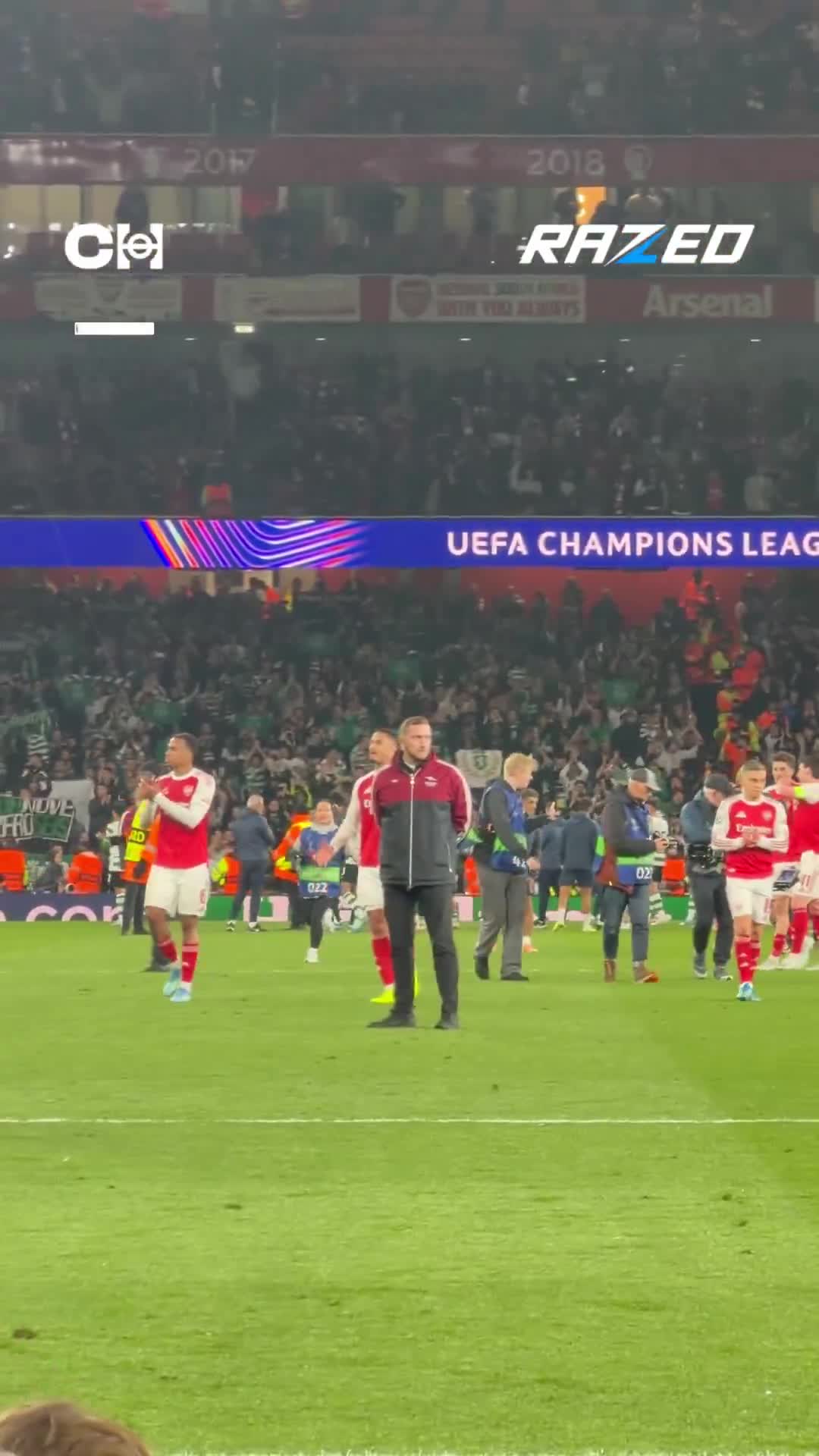 the full-time scenes at the Emirates