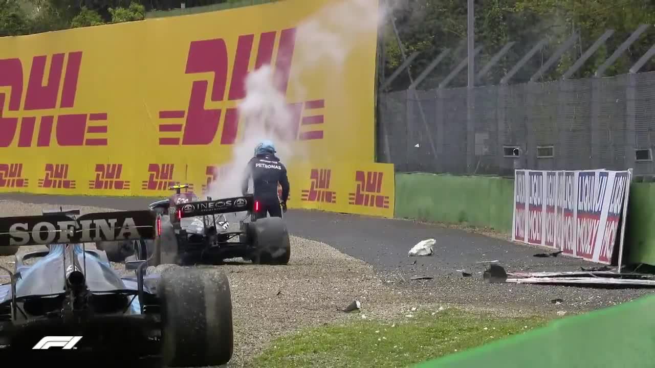 Five years ago today, Valtteri Bottas and George Russell were involved in a spectacular crash at Imola, bringing out a red flag