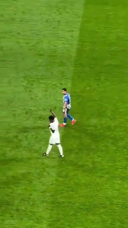 Vinicius Jr, apologising to Real Madrid fans after his goal.