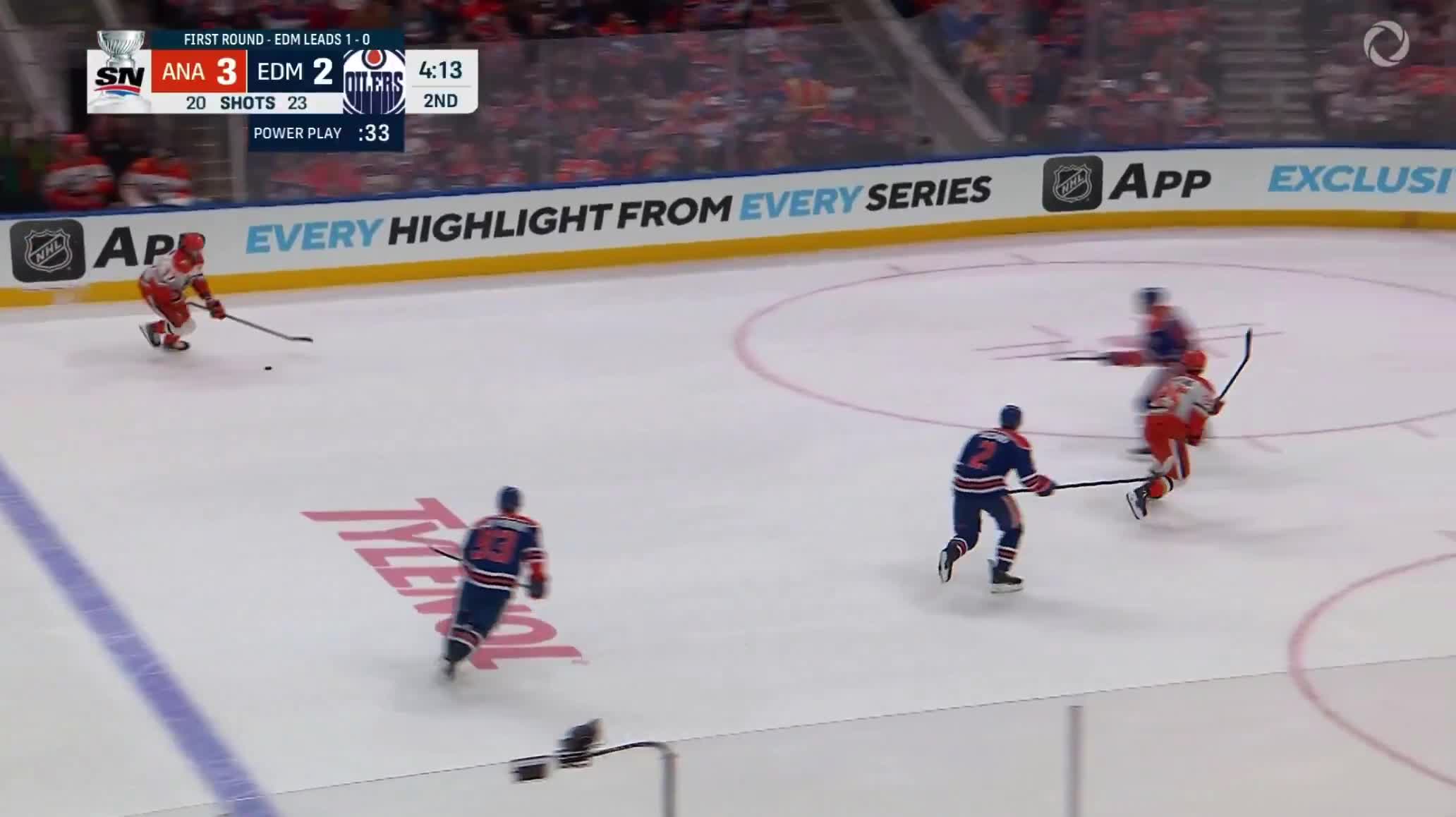McDavid turns the puck over to Killorn who sets up Poehling for a SHG