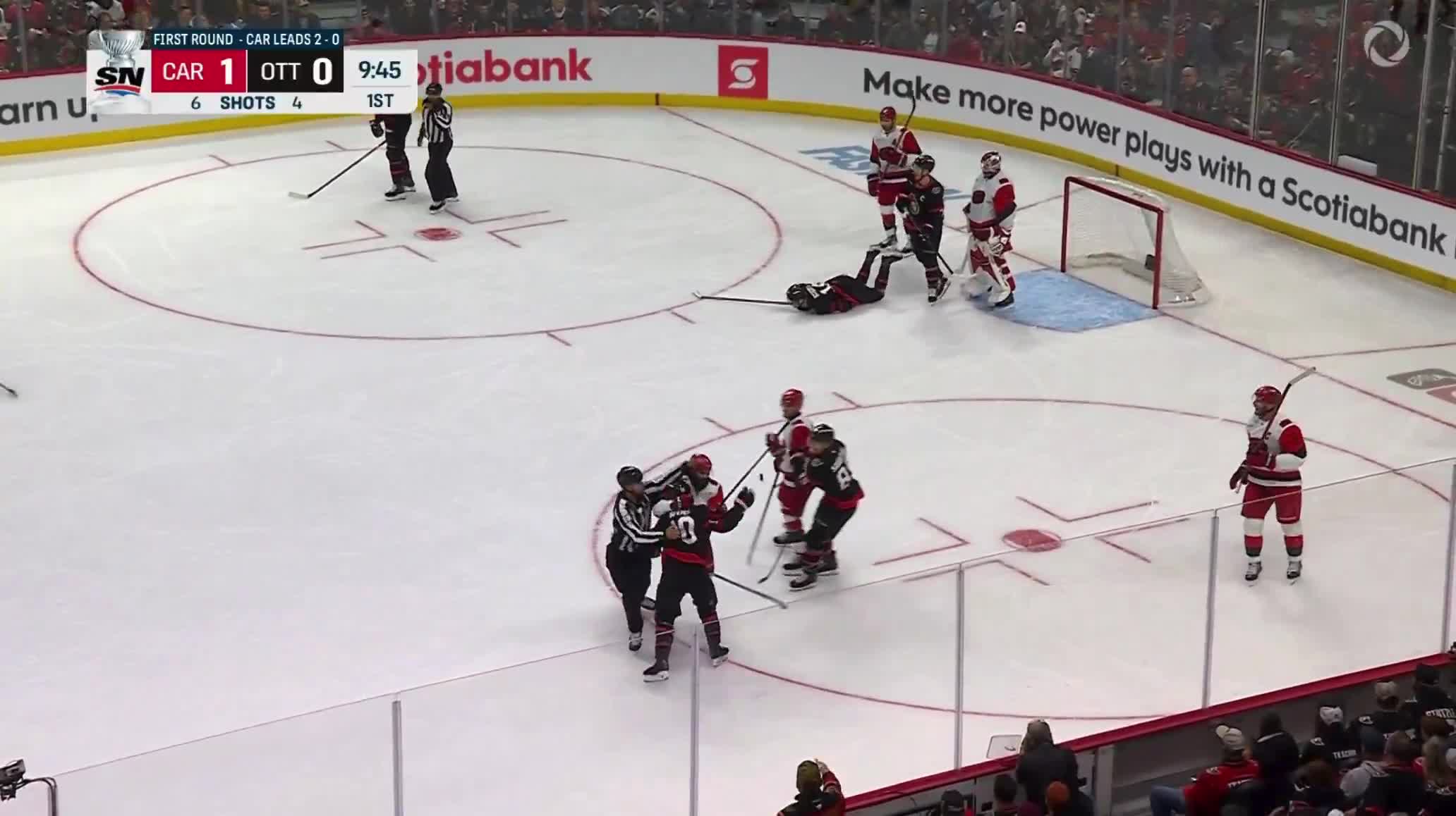 Jordan Spence shot the puck LATE after the whistle, but he ended up firing it at his own teammate in Tim Stutzle who was stung