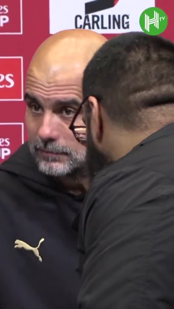 Exchange between Pep Guardiola and the journalists after the match