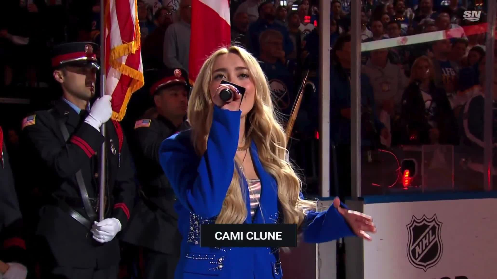 The mic kept cutting out for the anthem singer during O Canada, so the crowd in Buffalo sang the anthem together.