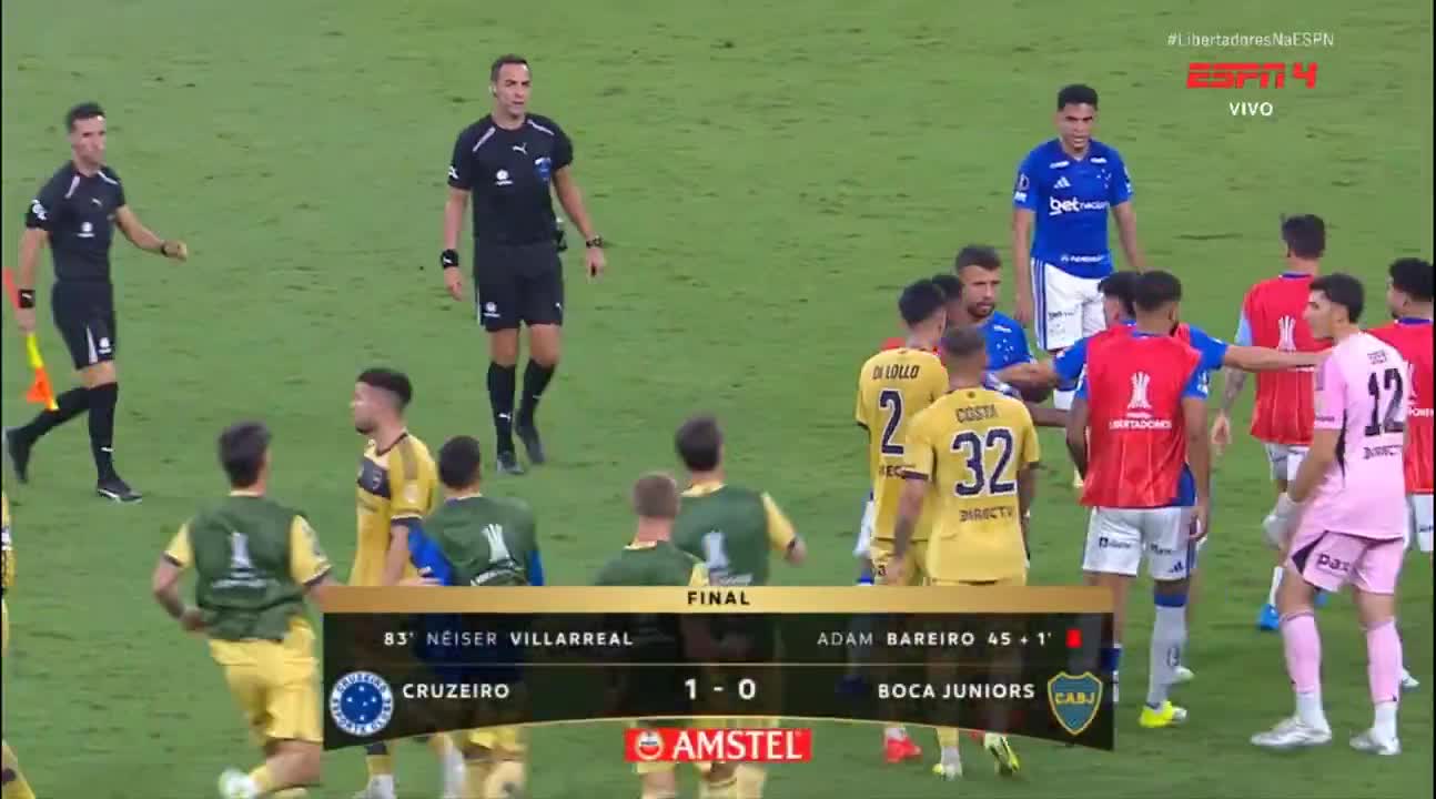 After the final whistle, Boca Juniors and Cruzeiro players were involved in a brief on-field incident.