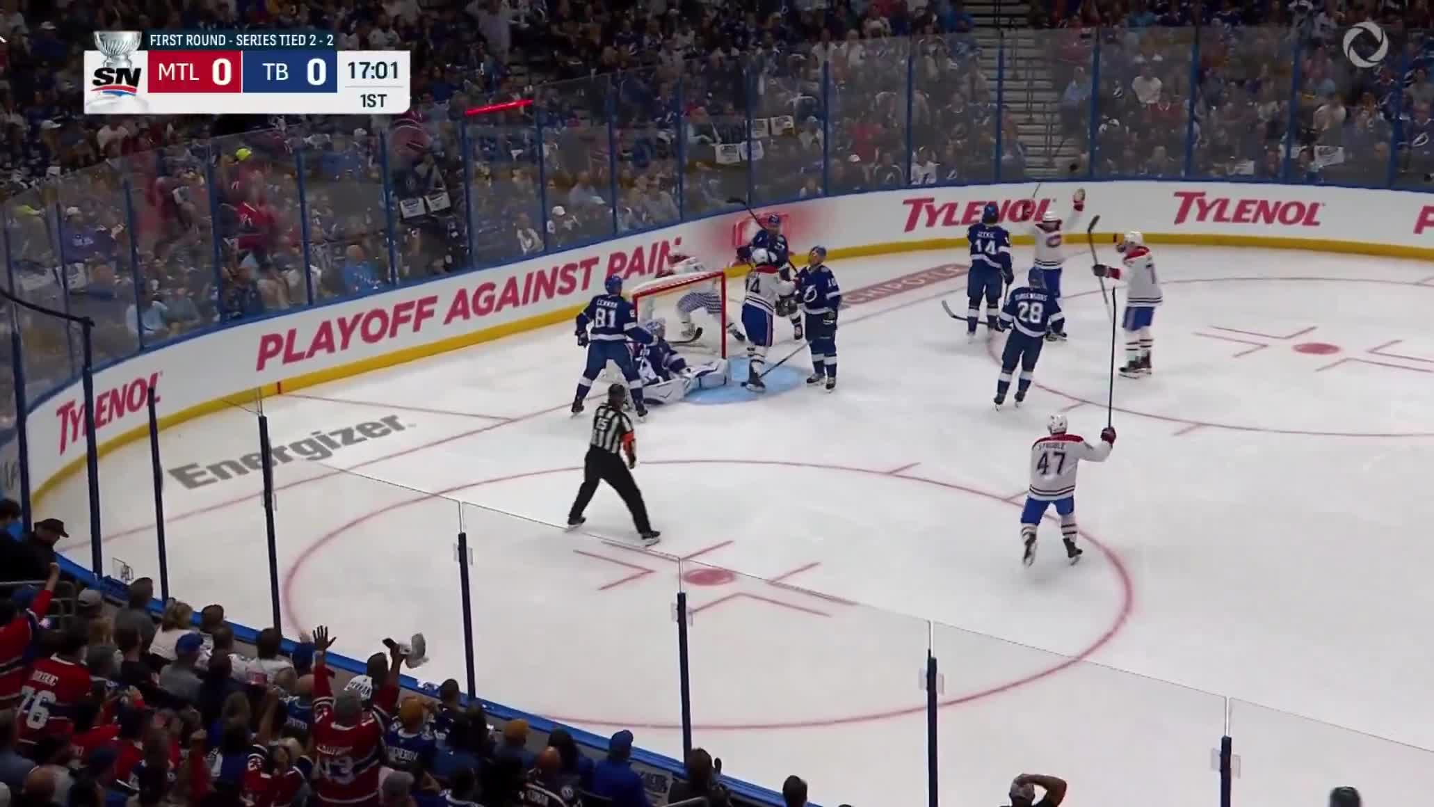 In his first game back, Brendan Gallagher follows up on a rebound and opens the scoring in Game 5