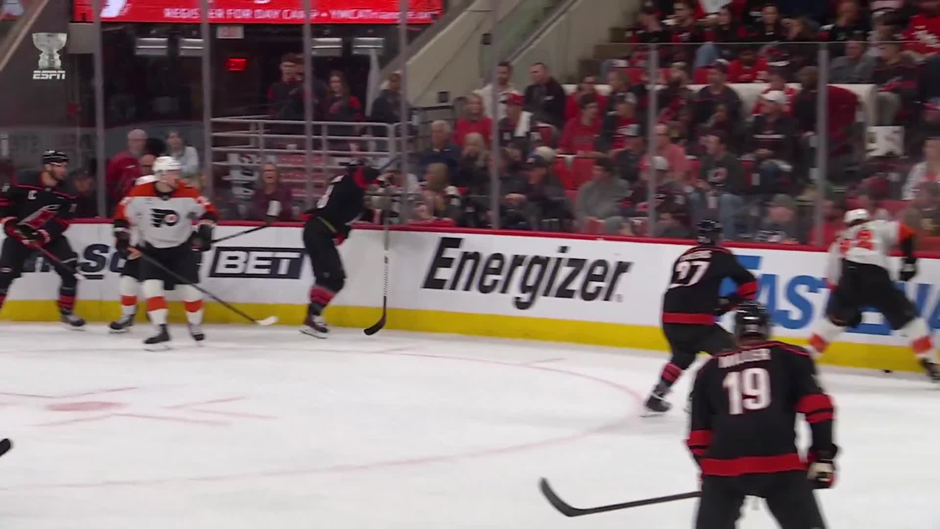 Rod Brind’Amour was FURIOUS at this call where it appears Seeler may have caused