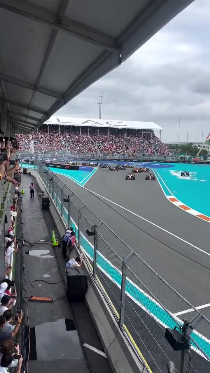 The #MiamiGP race start and Max Verstappen 360 spin captured by a fan.