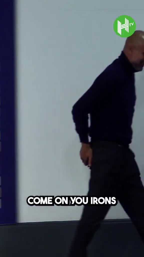 Pep Guardiola’s reaction as he ended his post-match press conference today