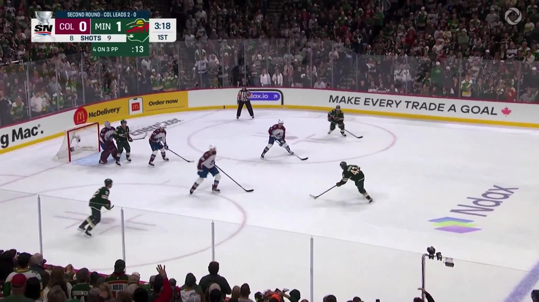 Quinn Hughes picks his spot and just like that it’s 2-0 Wild.