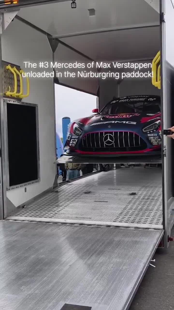 Max Verstappen’s car arrived in the paddock for the 24h Nürburgring