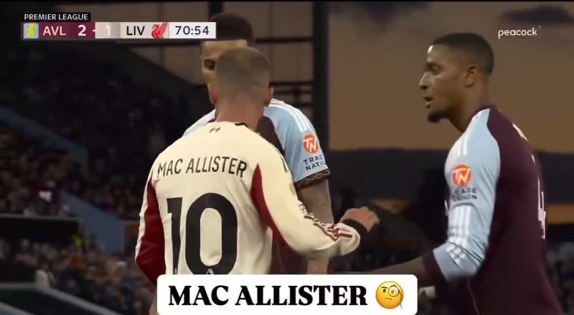 Mac Allister went to ground easily on more than one occasion against Aston Villa