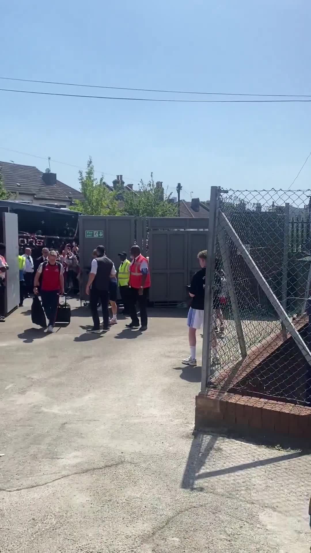 Mikel Arteta & Andrea Berta arrive at Selhurst Park, before the trophy lift later this afternoon.