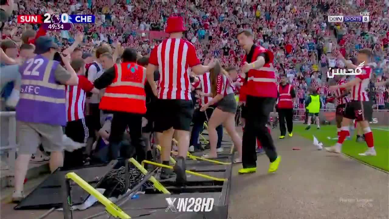Sunderland A.F.C. fans invaded the pitch.