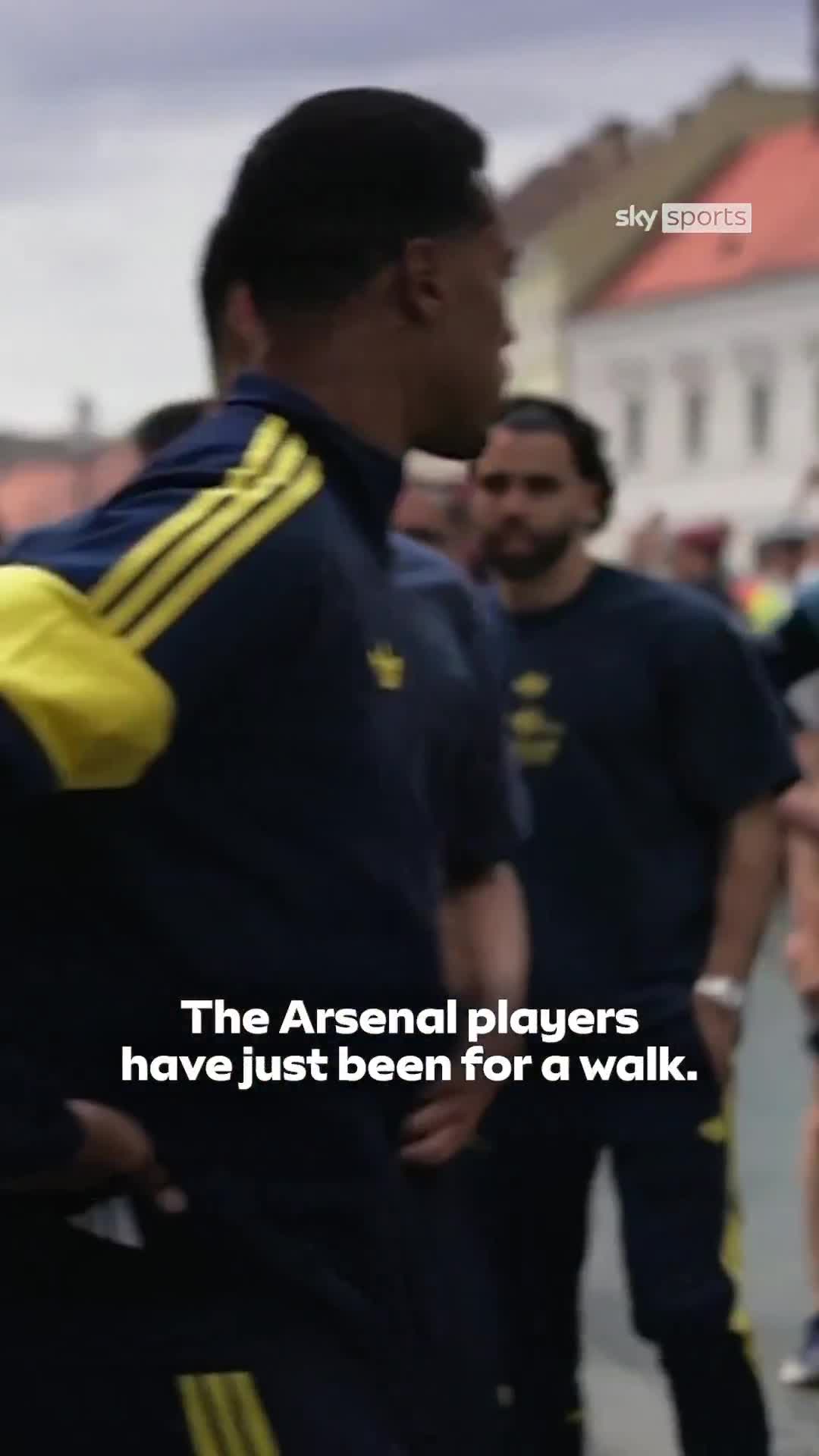 Arsenal players taking in the sights of Budapest ahead of the Champions League final against PSG