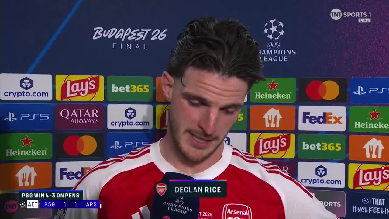 Declan Rice speaks after Arsenal lose the UEFA Champions League final