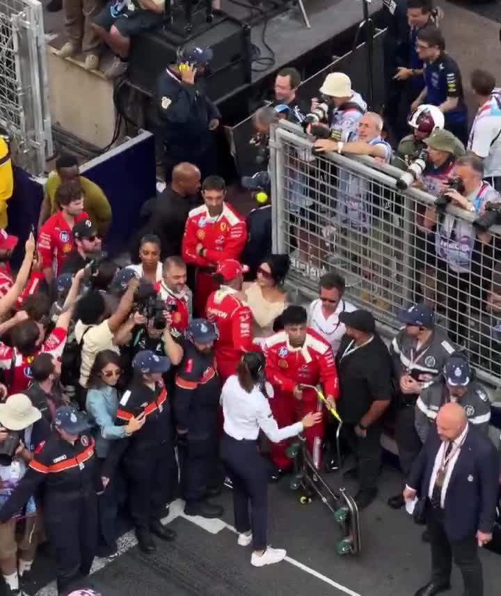 Lewis Hamilton and Kim Kardashian post race!