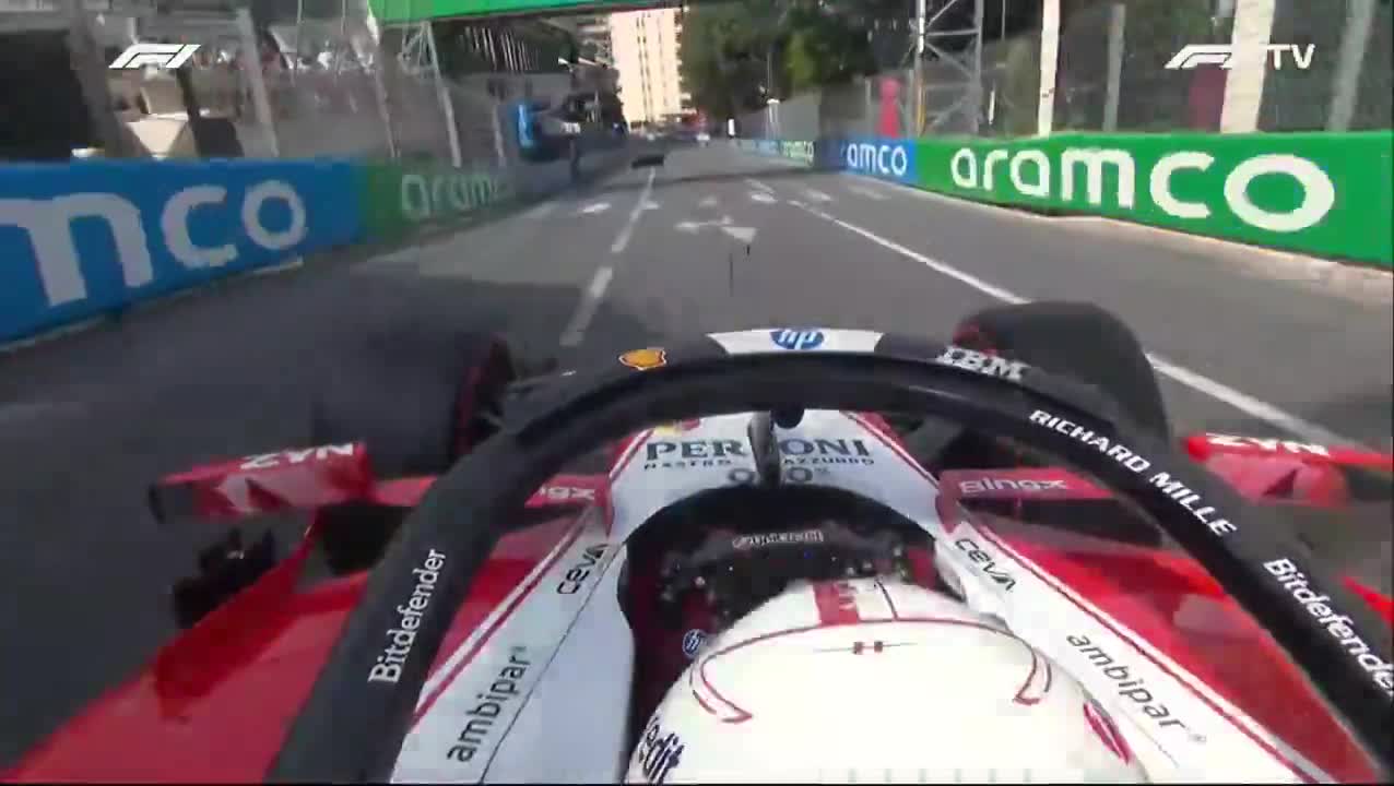 Before his accident, Charles Leclerc had already experienced brake problems during the Safety Car period, locking up and running wide at Mirabeau